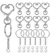 150Pcs Heart-Shaped Swivel Snap Hook Set,Metal Spring Snap Keychain Clip Keychain Hook Lobster Cl...