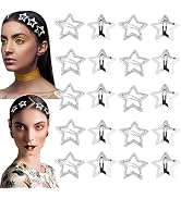 CHAOBANG 20PCS Shining Star Hair Clips,10 Sparkly Star Bobby Pins,10 Silver Snap Hair Clips, Y2K ...
