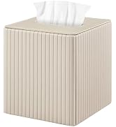 XNONE PU Leather Tissue Box Cover Square Tissue Box Holder for Bathroom Vanity Countertop Night S...
