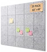 Large Cork Board for Walls 60" x 48",20 Pack Felt Bulletin Board with Pushpins,Felt Wall Tiles Pi...