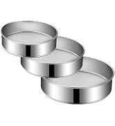 3 Pack Flour Sifter, 6 Inch 40 Mesh & 8 Inch 60 Mesh & 10 Inch 40 Mesh | Stainless Steel Fine Mes...