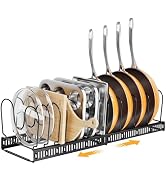 ORDORA Pots and Pans Organizer under Cabinet with Pot Lid Organizer, Expandable Rack for Pan and ...