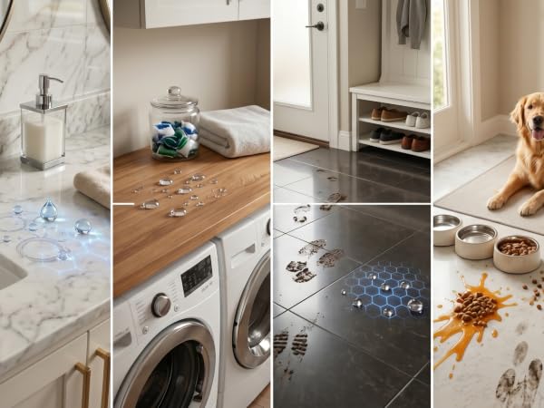 collage of images showing how SqueCle can protect different areas of your home