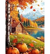 Bowetile 5D Fall Diamond Art Kits for Adults Beginners, Autumn Diamond Painting Landscap Kits, DI...