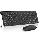 Wireless Keyboard and Mouse Combo, Silent Full-Size Computer Keyboard with Calculator Button, 240...