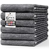 Homaxy Premium Kitchen Towels 18"x28", 6 Pack Large Cotton 380 GSM Dish Towels, Highly Absorben Y...