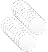 DARENYI 20Pcs Acrylic Plexiglass Sheet Set, 4 inch Clear Acrylic Sheet 0.07' Thick Round Plexigla...