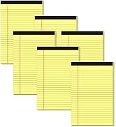 Yellow Note Pads 5x8 Small Legal Pads College Ruled Notepad for Office 6 Pack Yellow Writing Pads...
