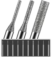 10Pcs 1mm/4Pcs, 2mm/3Pcs, 3mm/3Pcs, 150-Grit Diamond Drill Bits 1/8 Shank Compatible with Dremel ...
