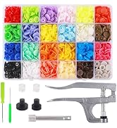 Snap Button Kit with Snaps Pliers, 240 Sets Plastic Snaps for Fabric, T5 Snap Buttons and Snappli...