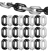 Black Silver Chain Balloons, 24PCS Giant Chain Foil Balloons Garland for 80s 90s Hip Hop Party De...