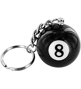 Dwuww Creative Number Eight Billiard Key Chain Pendant Car Key Ring Decoration Black Useful and P...