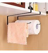 Paper Towel Holder, Kitchen Cabinet Paper Towel Roll Rack Tissue Storage Rack, Steel Roll Paper H...