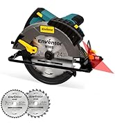 Enventor Circular Saw Corded, 14A Electric Circular Saws 7-1/4-Inch with Laser Guide, 2 Blade Saw...