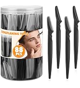 Phyyixs 88 Pcs Eyebrow Razors & Face Razors for Women in Storage Jar – Black Color Dermaplane Raz...