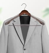 HOUSE DAY Wide Shoulder Wooden Hangers, Wood Suit Hangers with Non Slip Pant Holder, Heavy Duty C...