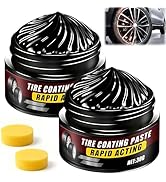 dssuoa 2Pcs Tire Coating Paste,Tire Polishing Paste,Car Tire Shine with Sponge,Long-Lasting Tire ...