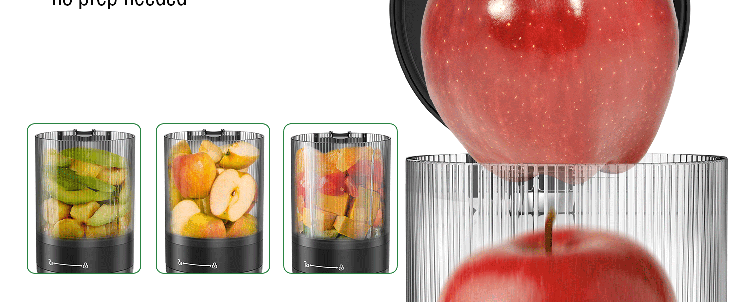 Cold Press Juicer with 5.3" Extra Large Feed Chute Fit Whole Fruits