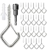 Ticway 20PCS Diamond Hooks for Outdoor String Lights, Screw Hook for Hanging Plants,Ceiling Hooks...