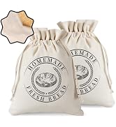 Dorkuova Cotton Bread Bags for Sourdough,Linen Bread Bags for Sourdough, Reusable Cotton Drawstri...