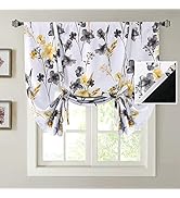 H.VERSAILTEX 100% Blackout Tie Up Curtains for Bathroom Thermal Insulated Kitchen Curtains 45 inc...