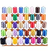 Simthread 60WT Sewing Embroidery Machine Thread Kit - 40 Colors 1100 Yards Spool for Brother Jano...