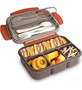 NatraProw Bento Box for Kids/Adults, 4 Compartment Leak-Proof Lunch Containers for Adults, BPA-Fr...
