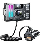 Nulaxy Bluetooth 5.3 Car Adapter with Air Vent Installation & DSP Noise Cancellation, QC3.0 & Typ...