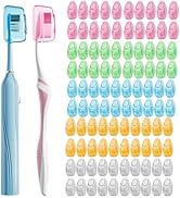 Muslish 100 Pack Toothbrush Covers, Universal Fit for Electric and Manual Brushes, Reusable Trave...