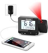SMARTRO SC31 Projection Alarm Clock Digital Clock with Indoor Thermometer Hygrometer, USB Charger...
