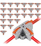 MELIFE 50PCS Lever Wire Connectors, T Shape Out Quick Wire Connectors, Electrical Lever Nuts Wire...