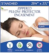 standard size zippered waterproof pillow protectors encasement 2pack 20x26