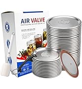 FORGETSENYI Canning Lids Set – 20 Regular & 20 Wide Mouth Reusable Mason Jar Lids, Airtight Seal ...
