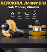 REKCKRUL 2PCS Bevel Shaker Rail and Stile Router Bit Set