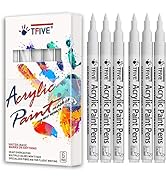 White Marker Paint Pens - 6 Pack Acrylic White Permanent Marker, 0.7mm Extra Fine Tip Paint Pen f...