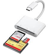 USB C SD Card Reader for iPhone 15/ iPad/Android/Mac/Laptop, 3 in 1 Type C CF/SD/TF Memory Card A...