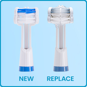 Triple Bristle Blue Replacement Brush Heads for Sonic Toothbrush
