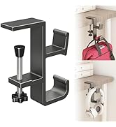 Sereficy Desk Hook for Bag, Under Desk Handbag Hanger Purse Hook for Table, Aluminum Backpack Hol...