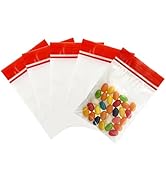 FERENLI 100 Pack 3.15x4.72 inch Resealable Clear Food Storage Bags with Color Top Seal Thick Plas...