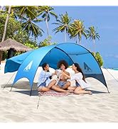 Beach Tent - Beach Shade Canopy Compact Fold (16.9x3.9?), Own Patent, 360° Ventilation, Large Sid...