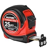 HAUTMEC Tape Measure 25ft with 1/8 Fractional Markings Dual Metric/Imperial Scale with Magnetic H...
