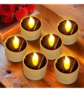 ANGMLN 6pcs Solar Tea Lights Outdoor Waterproof, Flameless Flicker LED Solar Candles with Dusk to...