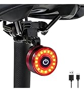 X8 Smart Bike Tail Light USB Rechargeable, 20* LED 300 Lumens Bike Lights for Night Riding, with ...
