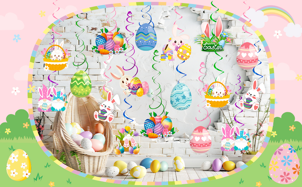 easter hanging swirl decorations