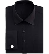 J.Ver Men's French Cuff Dress Shirts Regular Fit Long Sleeve Spead Collar Metal Cufflink