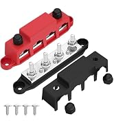 Joinfworld 5/16" Power Distribution Block 250A 12V Bus Bar 4 Post Junction Block Automotive Marin...