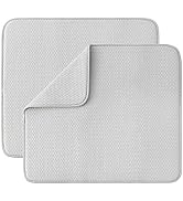 SUBEKYU Microfiber Dish Drying Mat for Kitchen Counter, Absorbent Dishes Drainer/Rack Pad for Cou...