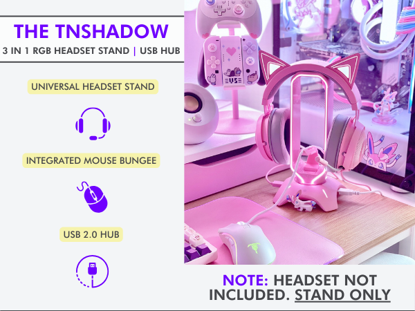 pink rgb headset stand