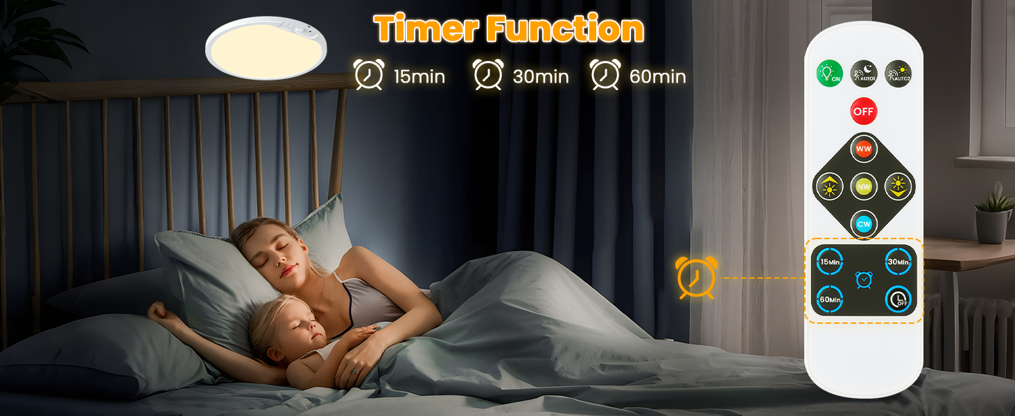 ceiling mount rechargeable led light with timer function