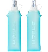 WRELS TPU Collapsible Soft Flask,Lightweight PBA Free Folding Running Water Bottles,Leakproof Dur...